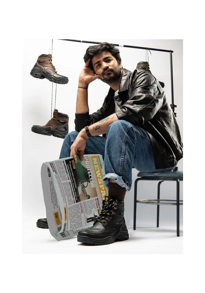 Bacca Bucci Obsidian Black Bacca Bucci PROTECTOR Leather Motorcycle Boots for Men for Men | Best Price UAE